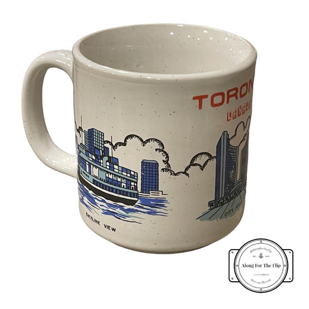 Retro Toronto Canada Coffee Mug w/ Skyline View, City Hall, Casa Loma - 8oz